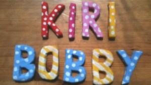 Smiley Planet Salt dough letters - kiri and bobby