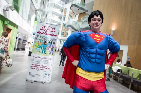 Do Something Super for Southmead event at Southmead Hospital, Bristol. Adrian Brown - Southmead Hospital Charity; Monday 22nd June 2015; ©Barbara Evripidou2015; m: 07879443963; barbara@firstavenuephotography.com