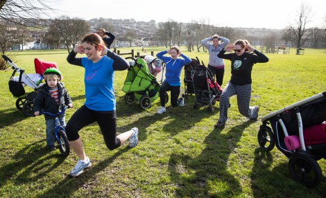 This Girl Can - Rose Taylor takes part in Buggy Buddies in Victoria Park, Totterdown. February 2015. Photographer Freia Turland e:info@ftphotography.co.uk m:07875514528