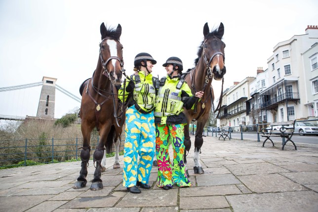 The Wrong Trousers: Mounted Police, Clifton, Bristol. PC Vicki Ephgrave with Redland and PC Trudi Gunn with Sedgemoor. ©Barbara Evripidou2016; m: 07879443963; barbara@firstavenuephotography.com